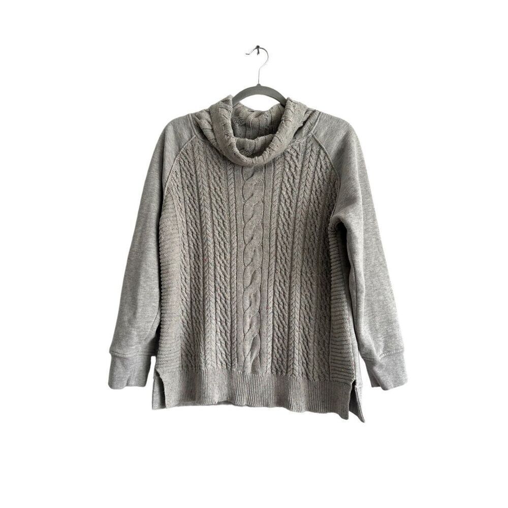 Joseph A. Gray Colorful Speckles Knit Fleece Sweater Cowl Neck Size Petite Large